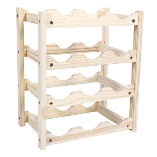 Soporte de vino de madera PRETYZOOM 39.5x34.4 cm miniatura 7
