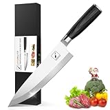 imarku Chef Knife 8-Inch Pro Japanese Kitchen Knife 7Cr17MoV High-Carbon Stainless Steel Paring Knife Ergonomic Handle Rasor Sharp Single-Bevel Edge Christmas and Thanksgiving Gift for Women and Men