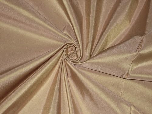 Tissu taffetas 100 % pure soie au mètre saumon vert largeur 137cm