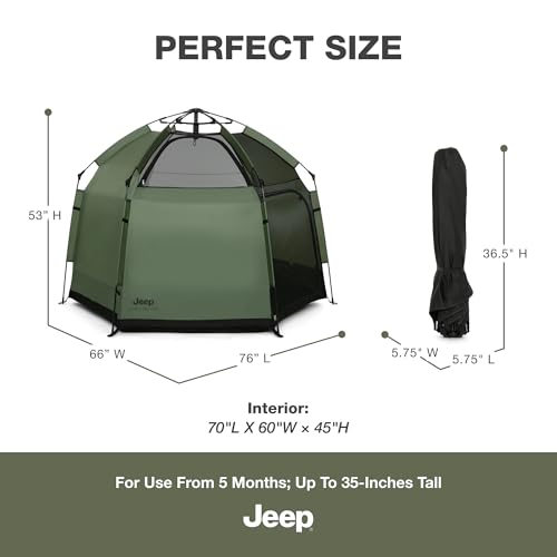 Jeep Hex-Lite Travel Pop-Up Play Yard by Delta Children, Olive Green by Delta Children - Used condition - Image 2