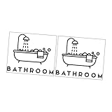 HOMSFOU バスルームステッカー 粘着式pvc壁用ステッカー シャワールーム ドア 壁面装飾 用壁材に対応 家庭用バスルーム向け 2個セット