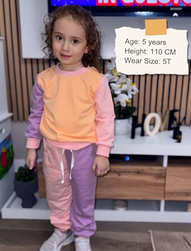 Image of Toddler Baby Boy Girl Clothes with Pockets 2PC Long Sleeve Pullover Sweatshirt and Pants Infant Fall Winter Outfit