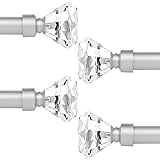 knobelite Satin Nickel (4 Pack)Window Treatment Single Curtain Rod, Adjustable Drapery Rod Set from...
