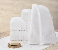 Kit Com 2 Toalhas Banho Teka Profiline Hotel e Pousada 500g/m² Gramatura Fio Duplo Toque Macio e Super Absorção Branca (LUXO)