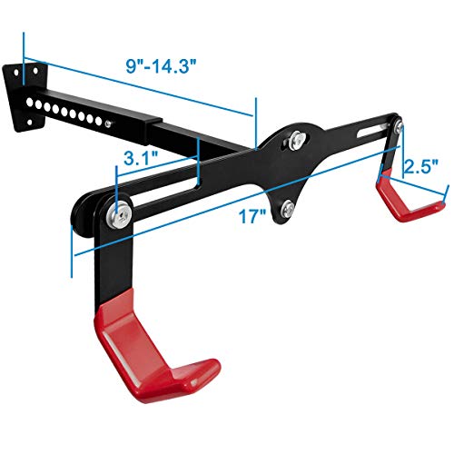 Qualward Bike Wall Hanger, Adjustable Bicycle Hooks Holder Storage Rack Horizontal For Indoor Storage, Red #TOP5