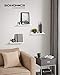 SONGMICS Floating Shelves, Set of 3 Wall Shelves, 15-Inch Wide, for Photo Frames and Trinkets, for Living Room, Home Office, Kitchen, Bathroom, White ULWS38WT