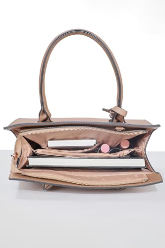 Image of Allen Solly Women's Large Tote Shoulder Bag | Vegan Leather | Multiple Pockets | Secure Zip Closure | Casual Outings