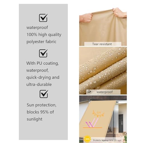 Voile solaire rectangulaire crème de haute qualité avec œillets - 4