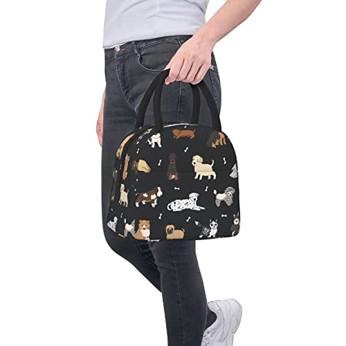 Fiokroo Lunch Bag Insulated Puppy Dogs Cute Animals Lunch Box Cartoon Pets Reusable Lunch Tote Bag For School Work College Outdoor Travel Picnic, 10L #TOP7
