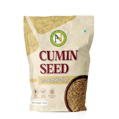 Image of NatureVit Cumin Seeds (Jeera) 400g - Bold Whole | Fresh Rajasthan Jeera | Pure, Natural, No Added Colours or Preservatives