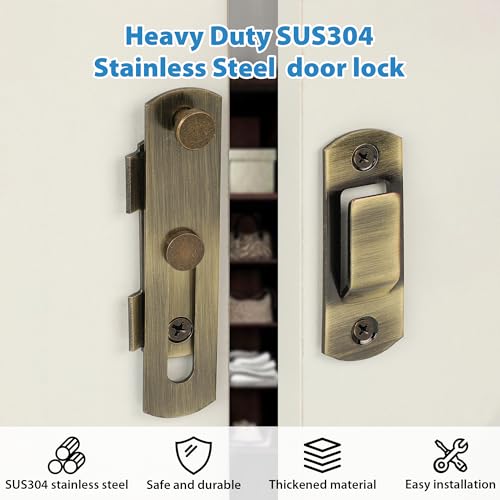 Image of Alise 4 Inch Bronze SUS304 Stainless Steel Gate Latches for Barn Door