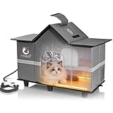 Outdoor Heated Cat House Grey
