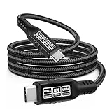 Puiseno USB-C Thunderbolt 4 Kabel, USB4 Nylon Kabel mit 40Gbps, 240W Schnellladen, 8K@60Hz Bildübertragung mit DP Alt Mode für iPhone17/Air/MacBook Pro/Monitor/Dockingstation(1,0m)