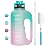 【CITA MOTIVACIONAL Y MARCADOR DE TIEMPO】Botella de agua Gohippos de 2,2 litros con citas motivacionales únicas y marcadores de tiempo para recordarle que debe mantenerse hidratado y beber suficiente agua durante todo el día, esta es una herramienta imprescindible para cualquier amante de los deportes, ya sea pérdida de peso o fitness.