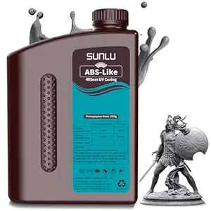 SUNLU 2000G ABS Like Resin for 3D Printer, 405nm UV Curing Photopolymer Rapid 3D Resin for 2K 4K 6K 8K LCD/DLP/SLA 3D Printers, Non-Brittle & High Precision & Low Shrinkage, 2KG, Dark Grey
