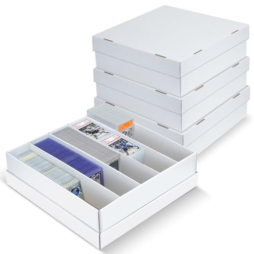 4 Pack Trading Card Storage Box - 5 Rows, Cardboard Storage Box h...