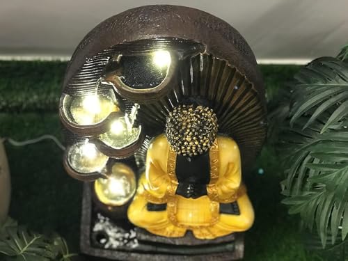 Image of Swarnhouse Decorative Water Fountain with LED Light, 2 Feet, Indoor Tabletop Waterfall for Home Office Garden (Article 3)