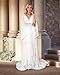 Bohemian Beach Wedding Dress Long Bell Sleeves Lace Bridal Gown with Train Style B All in White US 8