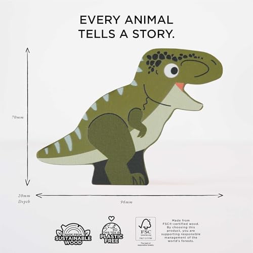 Image of Le Toy Van Wooden Jurassic Stacking Dinosaurs & Bag, 18m+