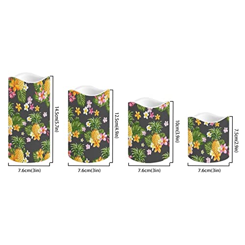 Cozeyat Halloweeen Pineapple Design Flameless Candles Battery Operated,4 Packs Flickering Led Votive Tea Lights Plastic Real Pillar Lights For Home,Bedroom Decor #TOP1