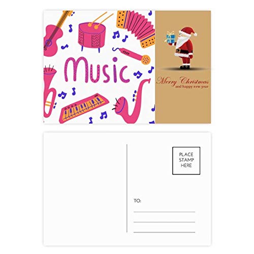Cartes postales Trombone guitare Père Noël - Lot correspondance pour musicien