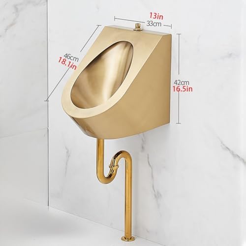 Wall-Mounted Automatic Sensor Urinal 304 Stainless Steel Splash-Proof Toilet High-Efficiency Washout Urine Diverter for Home & Hotel Use，，