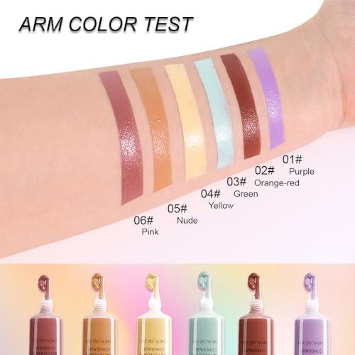 Image of Under Eye Concealer + Brush, 24H Full Coverage Brightening Concealer For Dark Circles, Fine Lines, Anti-Aging Color Correcting Cream - 0.4 fl oz (05#Nude+Brush)