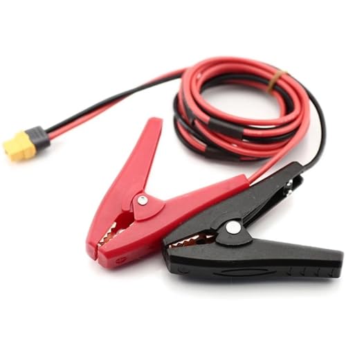 Cable XT60 hembra a clip cocodrilo 14AWG 50cm para conectar cargador Q6 a baterías externas