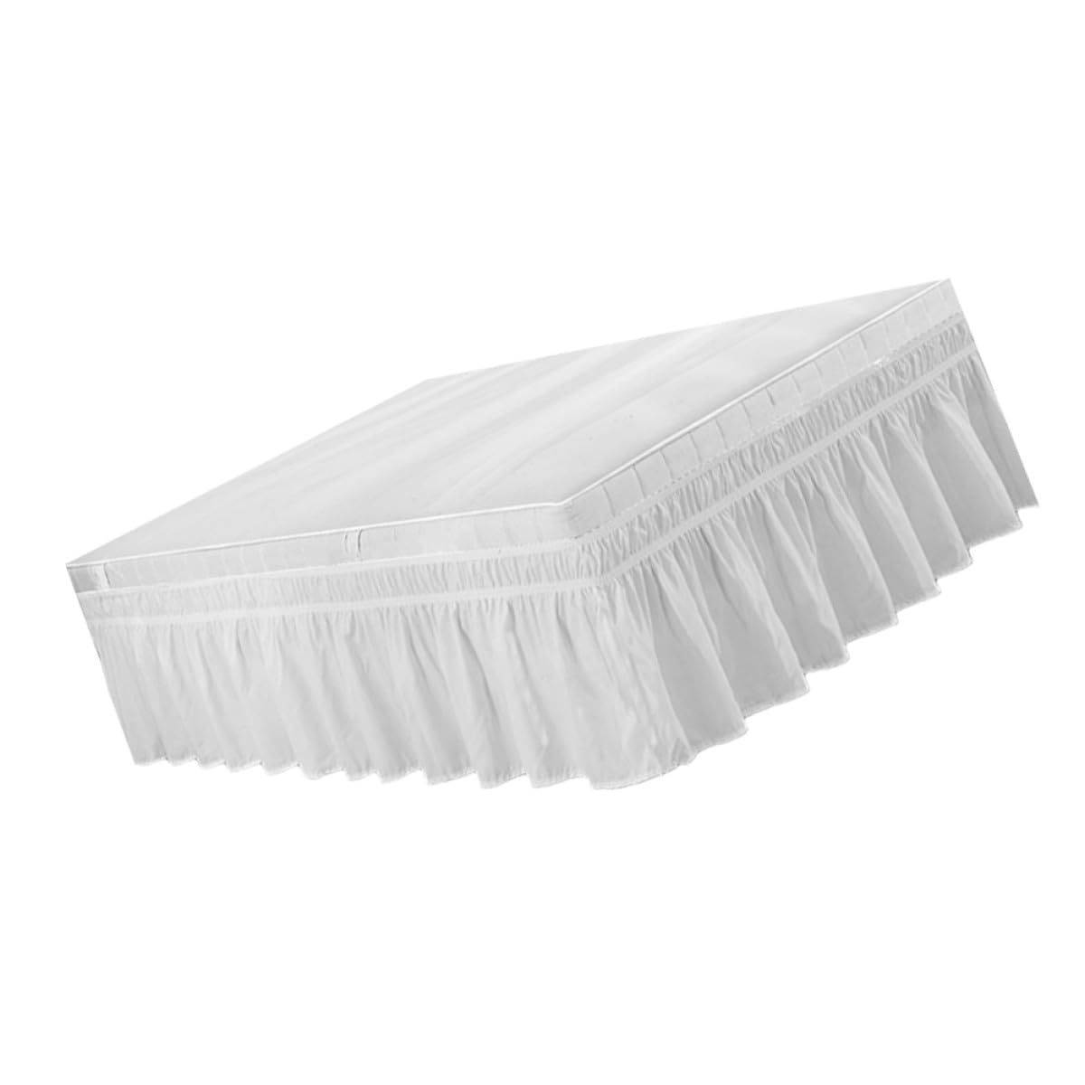 Gonna per Letto Matrimoniale Elasticizzata in Poliestere Bianca 200x200cm