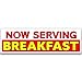 Now Serving Breakfast Vinyl Banner (Size Options) Large - 36x120