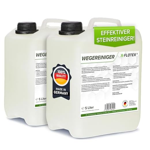 FLOTEX Hocheffektiver Wegerein 2x5 Liter | Steinreiniger Intensiv Aussen entfernt starke Verschmutzungen | Flechtenentferner für Pflastersteine, Terrassenplatten & Beton | Made in Germany