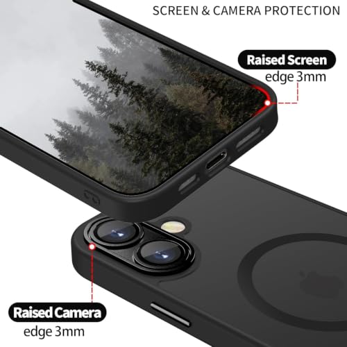 Image of Elzzi Magnetic for magsafe - iPhone 16 Case, [Compatible with Magsafe] [Translucent Matte] Shockproof Protective Phone Case for Men & Women (Navy Blue)