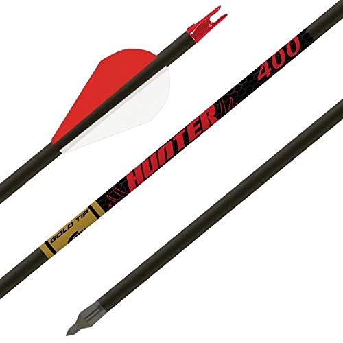 Gold Tip Hunter Arrows With Raptor Vane (Pack Of 6), Black, 400 #TOP1