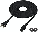 Vebner Extra Long 17-Foot TV Power Cord Compatible with Select Samsung, LG, Sony, Hisense, Xbox, PS5 Electronics and More - 2-Prong AC Wall Plug - 2-Slot Straight Plug (Black, 17-Foot)