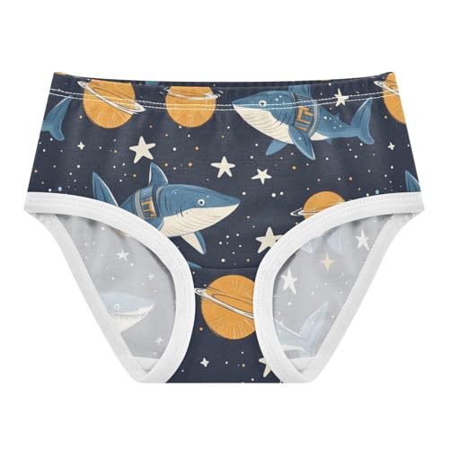 Wusikd Shark Space Girls' Underwear Cotton Planets Girls Briefs Soft Toddler Underwear 2T