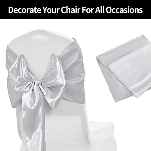 Yourose 1 Pack Satin Table Runners 12 X 108 Inch For Wedding Banquet Decoration, Bright Silk And Smooth Fabric Party Table Runner （Silver，1 Piece） #TOP2