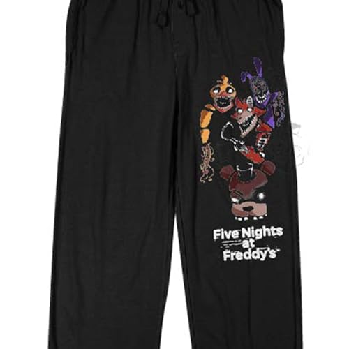 Five Nights at Freddy's Group Shot Adult Black Sleep Pajama Pants2
