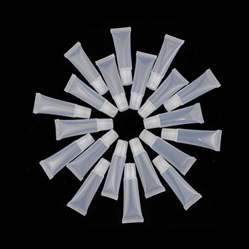 Twdrer 30PCS 8ml Empty Lip Balm Containers, Mini Clear Empty Lip Gloss Balm Containers With Bevel Stoppers Refillable Soft Tubes