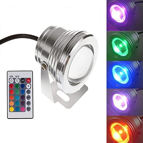 Geführte Unterwasserlichter RGB mit Fernsteuerungs, ABEDOE 10W 12V IP65 führte Landschaftslicht-Skulpturen, die Wasser-Garten-Teich-Fisch-Behälter belichten Cover