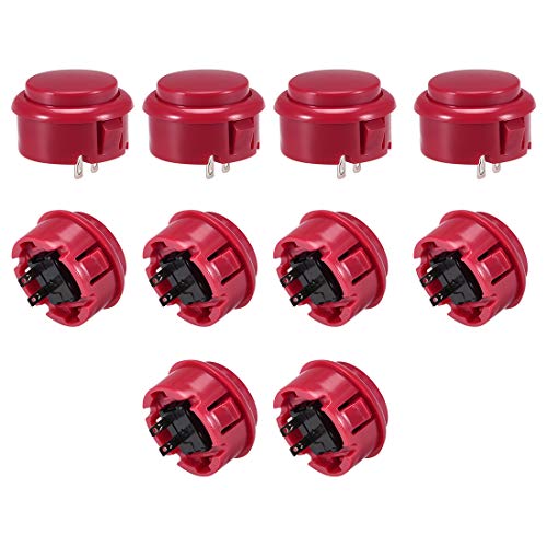 uxcell arcade buttons red set of 10