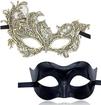 OXYGLOBE Masquerade Mask For Women, Party Mask Elegant And Attractive Black Mask For Men Masks Carnival Party Evening Ball Costume Masks Suitable As a Gift For Anyone
