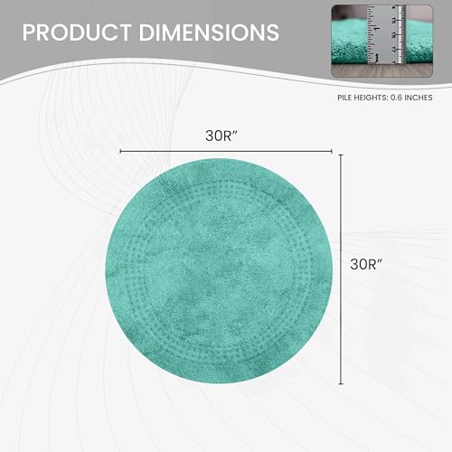 Home Weavers Classy Bathmat 100% Cotton Tufted Bath Rug, Extra Soft and Absorbent Bath Rugs, Non-Slip Bath Mats, Machine Washable Bath Rugs for Bathroom, 30" Round, Aqua by Home Weavers - Used condition - Image 3