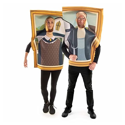 Funny Famous Frame Painting | Slip On Costume | One Size Fits All | American Gothic Couples Costume
