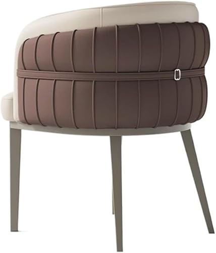 Sillas de comedor, Sillas de barril modernas de mediados de siglo - Sillones tapizados para cocina, sala de estar, Sillas para comedor (marrón)