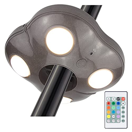 Bigmonat Patio Umbrella Light Battery Operated, Outdoor Table Umbrella Lights With Remote And Timer, Color Changing Pole Light, Wireless Tent Lights For Camping, Brightness Dimmable, 250 Lumens #TOP28