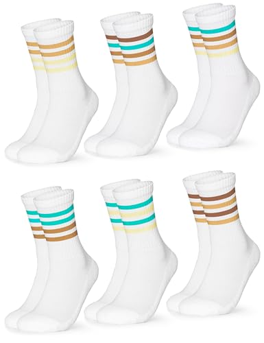 Occulto Herren Retro Tennissocken 6er Pack (Modell: Roger) 70s 43-46