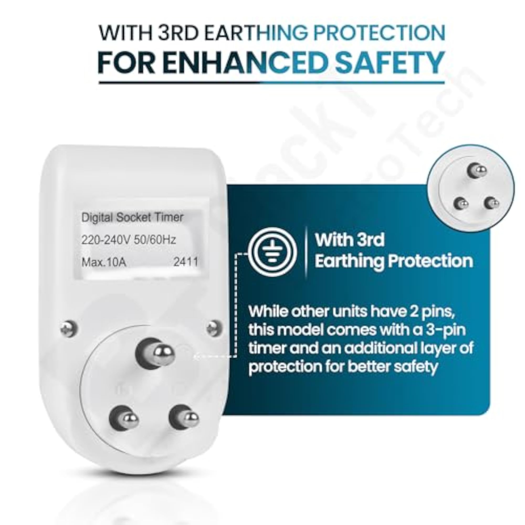 Digital Programmable Timer Socket, 2 Pack, 24x7 Control