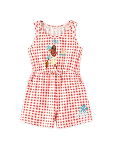 Image of Disney Princess Frozen Minnie Mouse Stitch Girls Romper With Pocket Sleeveless Jumpsuit One Piece Outfit For Toddlers & Kids