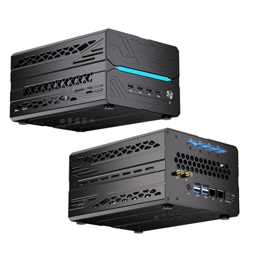 Kinupute Mini AI Server PC, Desktop Gaming Computer Ryzen 9 9900X, 32G DDR5, 1T M.2 PCIE4.0 SSD, Win-11 Pro, GeForce RTX5060Ti 16G, Six Display, HDMI/DP/Dual Type-C, 8K, Dual 2.5G LAN, WiFi7