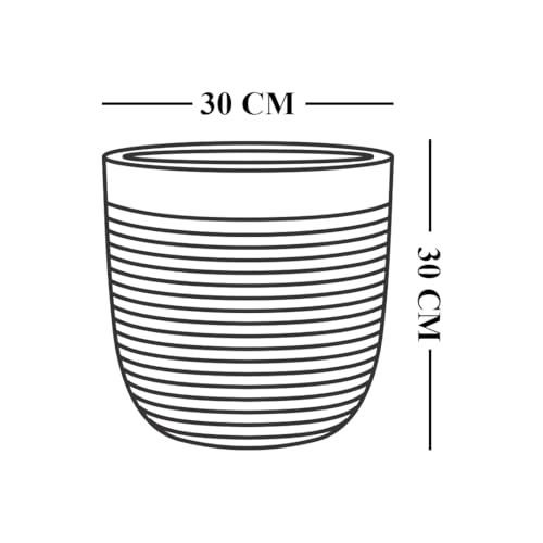 Image of Harshdeep Roto Pots 12 Inch - Milano - Indoor Outdoor Home Living Room Balcony Garden Decorative Big Size Planter, Light Weight and Durable UV Resistant (Grey Stone)